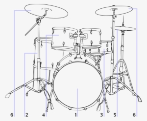 File Drum Kit Illustration - Transparent Drum Kit Line Drawing #1526519