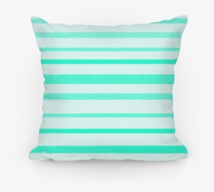 Teal Watercolor Stripe Pattern Pillow - Cushion #1527061