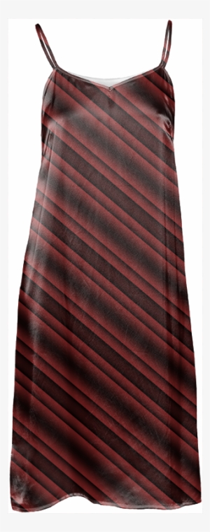 Red Black Diagonal Stripes Slip Dress $114 - Dress #1527313