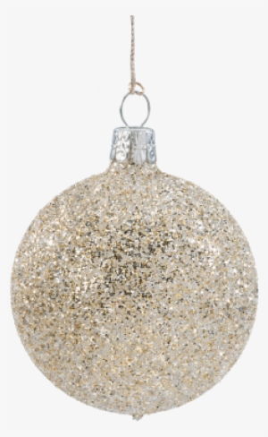 Glass Bauble With Glitter, Gold, 6cm - Glass #1527730