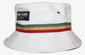 Solid White Bucket Hat - Bob Marley One Love Rasta Stripe Bucket Hat - White #1527795