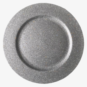 75" Glitter & Stars Silver Lacquer Charger #1527873