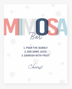Winter Shower Mimosa Bar Table Sign Printable By Littlesizzle - Baby Shower #1529070