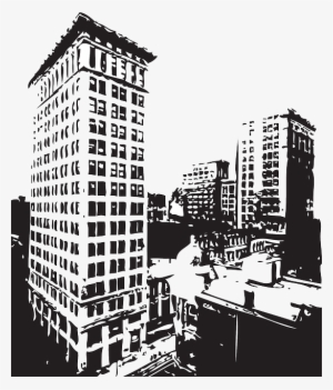 Buildings, City, Skyline, Monochrome, Skyscraper - Imagenes Vectorizadas De Edificios #1531392