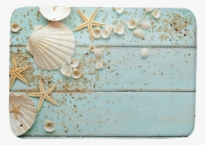 Seashells Frame On Wooden Background - Conchas Y Estrellas De Mar #1531601