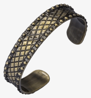 Antique Brass Grid Pattern Bangle - Ukulele #1532493