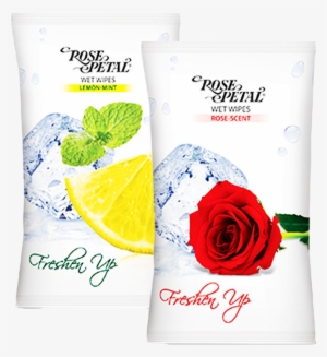 Rose Petal Tissue Wipes 10 Sachets Mini Wet Tissues - Wet Wipe #1533649