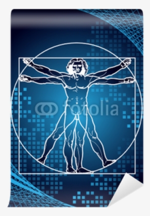 Leonardo's Vitruvian Man Wall Mural - Digital Vitruvian Man #1534116