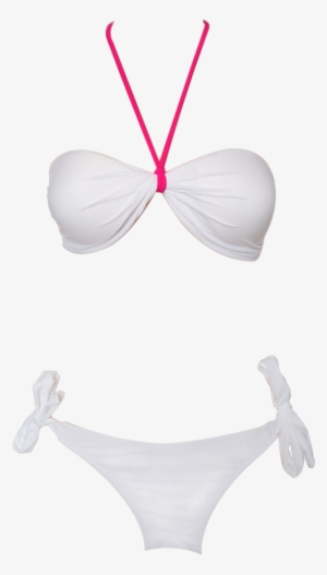 Sensual White Bandeau Twist Bikini - Bandeau #1534427