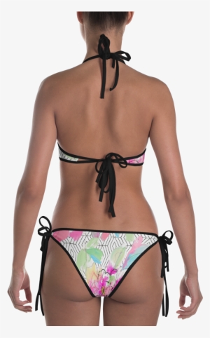 Watercolor Flower Rhombus Bikini - Brown Girls Bikinie #1534516