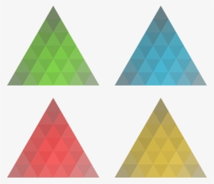Threesome Green Blue Red Yellow Colors Sha - Green Triangle Png #1535069