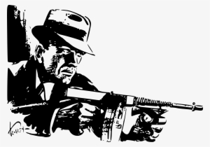 Png Freeuse Library Gunman Big Image Png - Gun Man Drawing #1535447