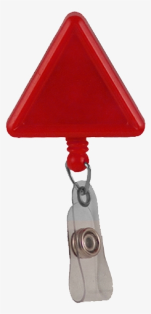 Red Triangle Plastic Badge Reel - Badge #1535474