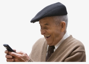 Old Man Laughing At His Phone [1366 × 982] - Old Man With Iphone #1535756