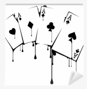 Cards Painted With Dripping Paint Wall Mural • Pixers® - Sticker #1536194