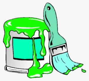 Brush Clipart Green Paint - Paint And Paintbrush Clipart #1536569