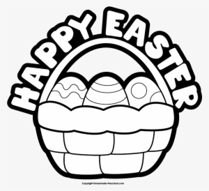 Free Easter Basket Clipart - Happy Easter Images Black And White #1536690