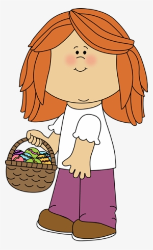 Girl Holding An Easter Basket - Sitting Criss Cross Clipart - Free ...