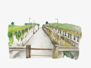 A Series Of Watercolors That Illustrate The Quiet Spaces - Pile Bridge #1537518