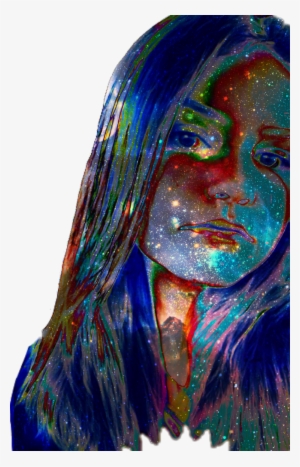 Galaxy Space Universe Hair Francis Model Young Beautifu - Drawing #1538133