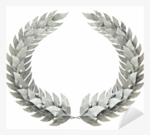 Round Silver Wreath Of Laurel Leaves Sticker • Pixers® - Winner Laurel Wreath #1539293
