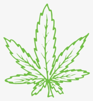 Line Drawing Of A Cannabis Leaf - Illustration #1539918