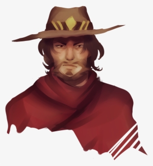 I Was Practicing New Painting Styles And Mcree Appeared - Illustration #1540678