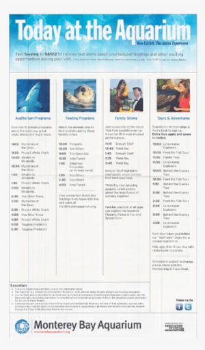 Monterey Bay Aquarium Offers Feedings Schedules Via - Monterey Bay Aquarium #1540694