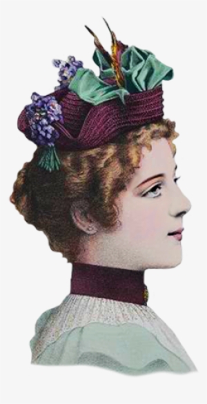 Late Victorian Fashion Sketch Of Women's Hat - Figurine #1541474