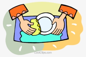 Person Doing The Dishes Royalty Free Vector Clip Art - Wash The Dishes Clipart #1542887