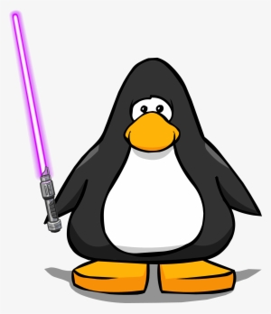 Purple Lightsaber Player Card - Penguin With Hard Hat #1543063