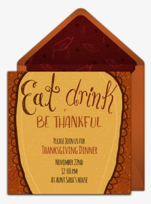 Eat Drink & Be Thankful Online Invitation - Email #1543587