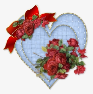Corazones, Flores Vintage - Red And Blue Heart Flower #1543884