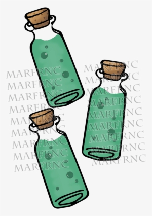 Banner Black And White Poison Vial Clipart #1544437