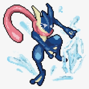 Greninja Transparent Pixel Art Image Free Stock - Pixel Art Pokemon Green Ninja #1544659