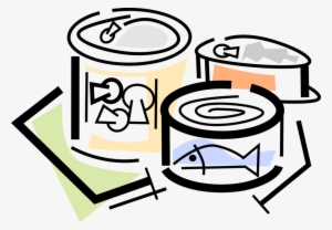 Vector Illustration Of Canned And Packaged Food Goods - Canned Goods Vector Png #1547080