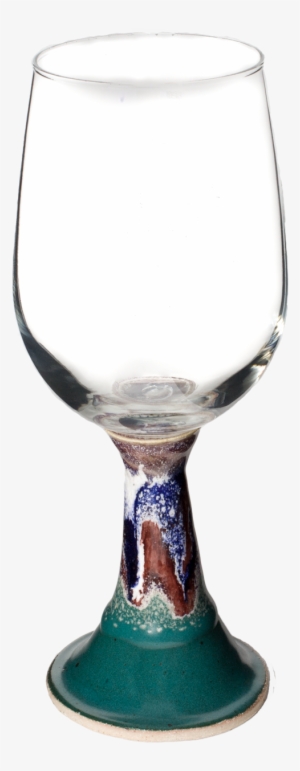 Handmade Glass Top Wtih Pottery Base Wine Goblet - Champagne Stemware #1547623