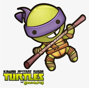 Donatello Kawaii Mutant Ninja Turtles By Squidpig - Kawaii Mutant Ninja Turtles Canvas Print - Small #1548371
