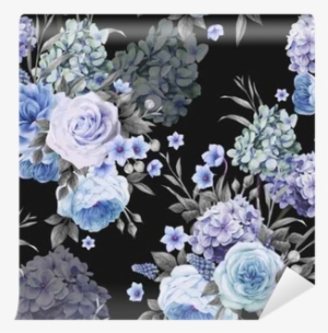 Seamless Floral Pattern With Roses, Watercolor - Vector Graphics #1549796