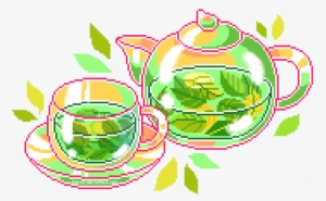 Relax & Refresh Wi Peppermint Tea🍃👌 - Green Tea Pixel Art #1550032