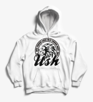 Image Of "ush Lion" White Pull Over Hoodie - Hoodie #1551083