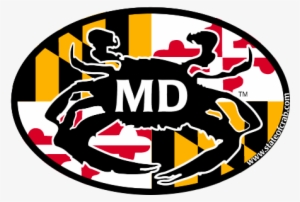 Maryland Bumper Sticker - Maryland Flag Crab Logo #1552344