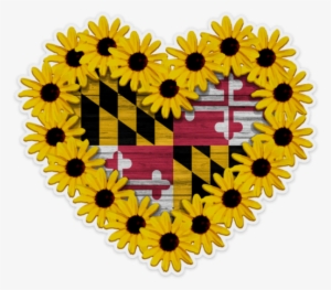Black Eyed Susan Heart With Maryland Flag Inside - Maryland State Flag #1552454