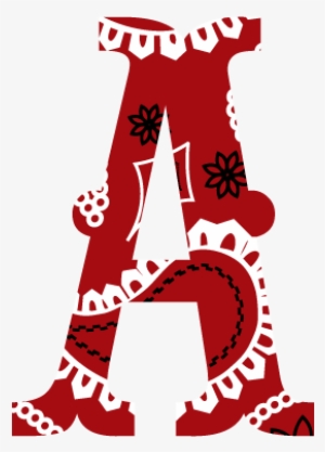Red Bandana Textstyles Canvas Decal - Bandana Letter Fonts #1552801