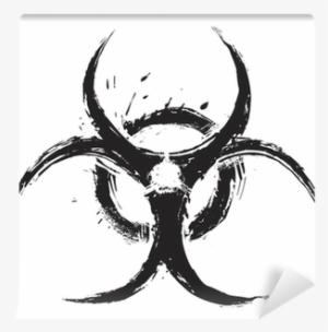 Biohazard Symbol On White Created In Grunge Style Wall - Biohazard Tattoo #1557428