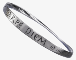 Carpe Diem Sterling Silver Bracelet - Carpe Diem Seize The Day Mobius Bracelet #1558230