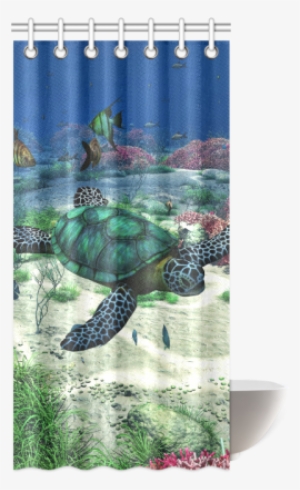 Sea Turtle Shower Curtain - St Shower Curtain Square Sticker 3" X 3" #1560522