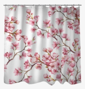 Seamless Pattern With Cherry Blossoms - Window Covering #1562374