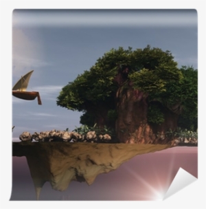 Dream-scape Surreal Floating Island And Baobab Trees - Dreamscape #1562559
