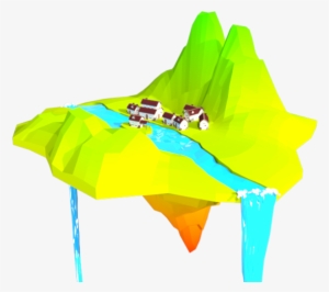 A Floating Island Made Of A Simple Shape And Few Houses - Floating Island #1562562